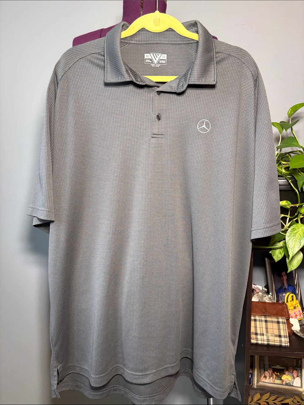 Men's Grey Performance Polo Shirt